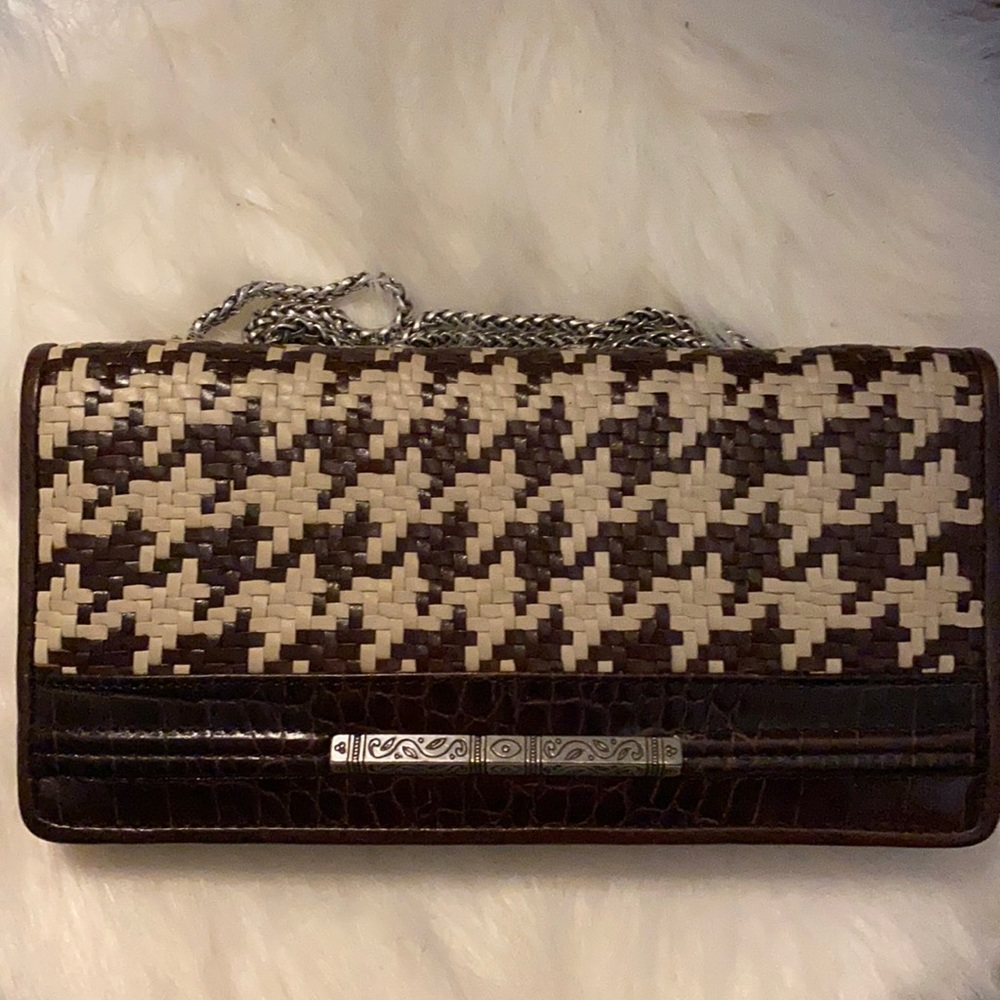 Brighton Brown and Cream Woven Clutch